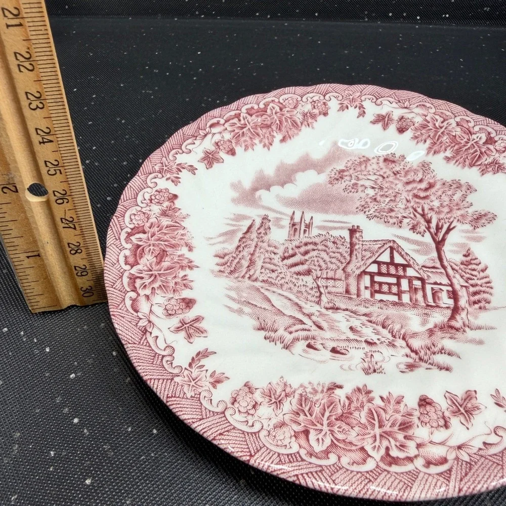Churchill pink transferware